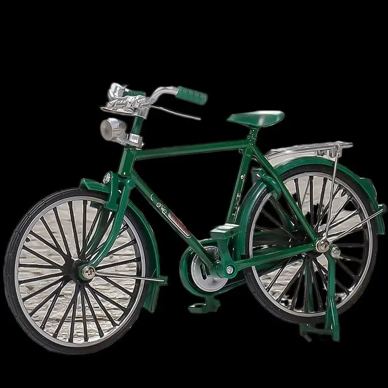 Authentic 1:10 Diecast Metal Bicycle Model, Retro Inspired Miniature Mountain Bike With Inflation Pump Fun Toy Gifts