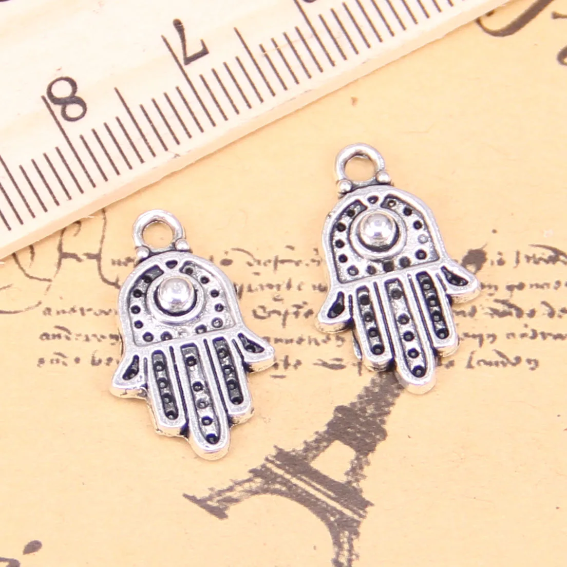 145pcs Charms For Jewelry Making hamsa palm protection 21x13mm Antique Silver Plated Pendants DIY Tibetan Silver Necklace