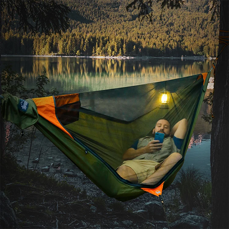 

Lightweight Wholesale Ripstop Hammock Fabric Ultralight Travel Custom Camping Outdoor Portable Hanging Tree Hammock Tent