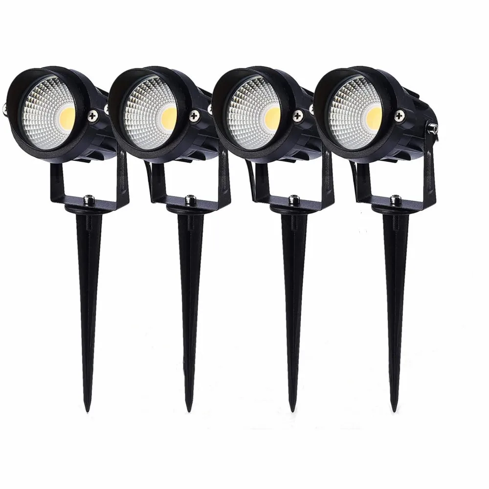 

7W LED Landscape Light 110V 220V Pathway Spotlight Warm White Waterproof Outdoor Landscape Lighting for Garden Lawn Tree 4pcs