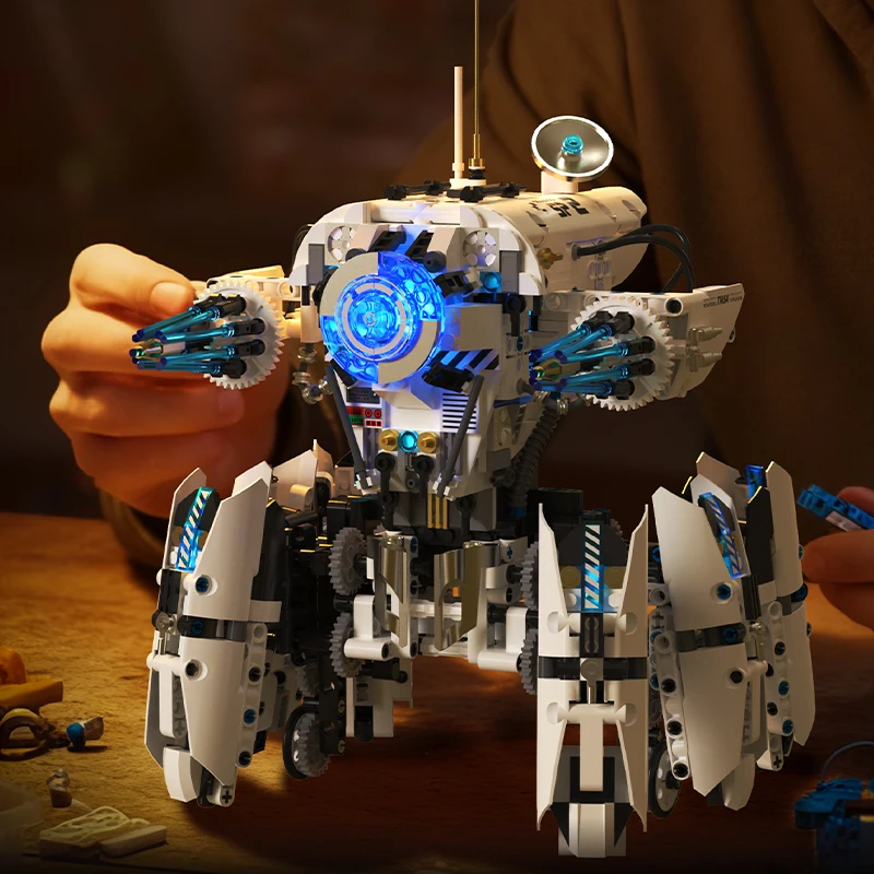 Technical Programming Hexapod Robot Science Fiction War Machine Building Blocks City Remote Control Robots Bricks Toys Boys Gift view 2