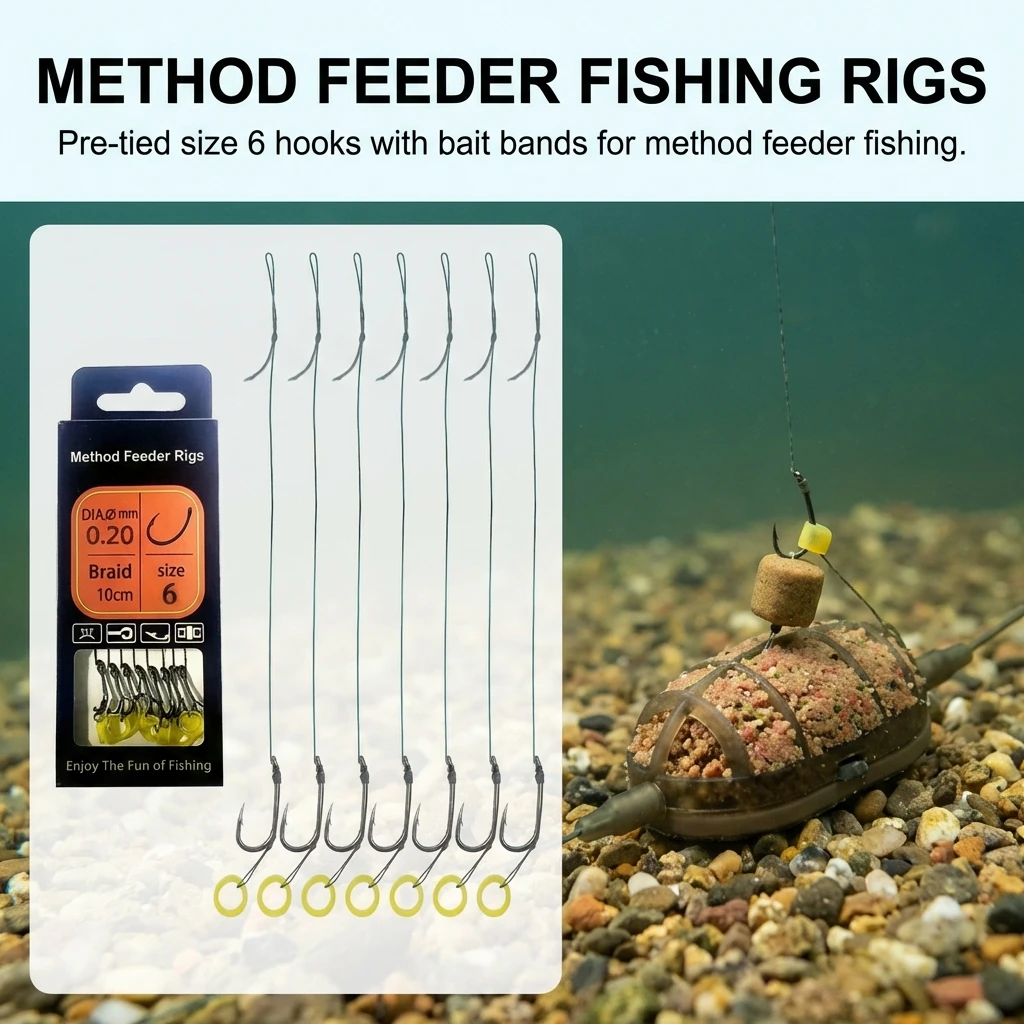 

Carp Fishing Rig with Barbed Hooks and Anti Bite Bait Cage for Hand and Casting Rods