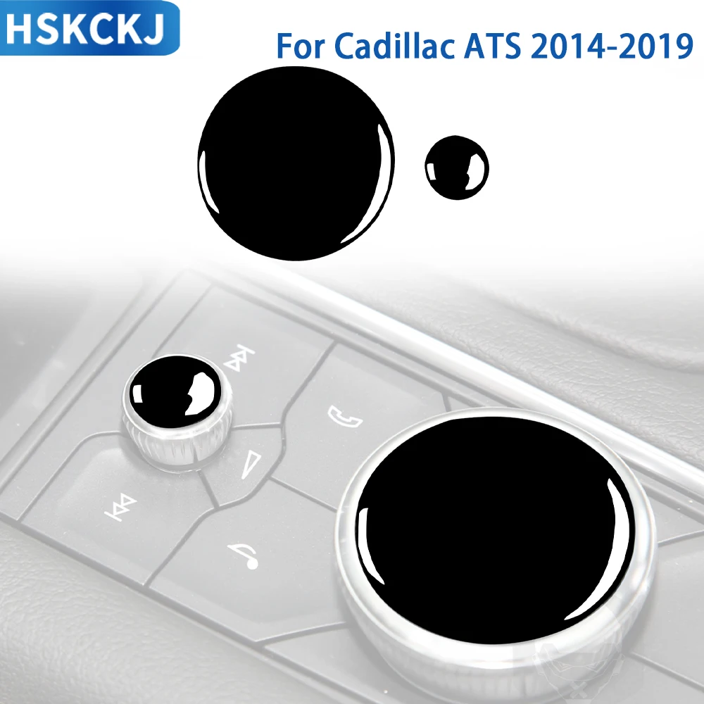 For Cadillac ATS 2014 2015 2016 2017 2018 2019 Car Accessories Interior Multimedia Buttons Cover Trim Sticker Black Plastic