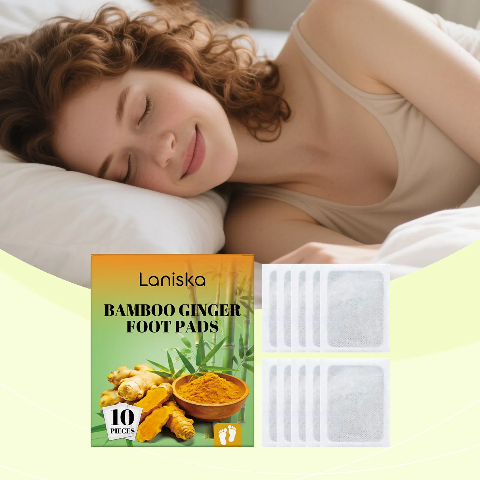 

Bamboo Ginger Deep Detox Patch Relief Stress Leg Soreness Fatigue Cleansing Body Toxins Foot Care Spa Improve Sleep Foot Pads
