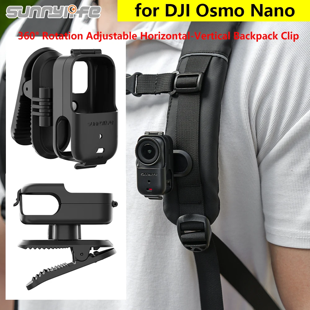 

﻿Sunnylife Backpack Clip Holder For DJI Osmo Nano Camera 360 Rotary Quick-Release Bracket Vlog Clip Mount Camera Backpack Clamp