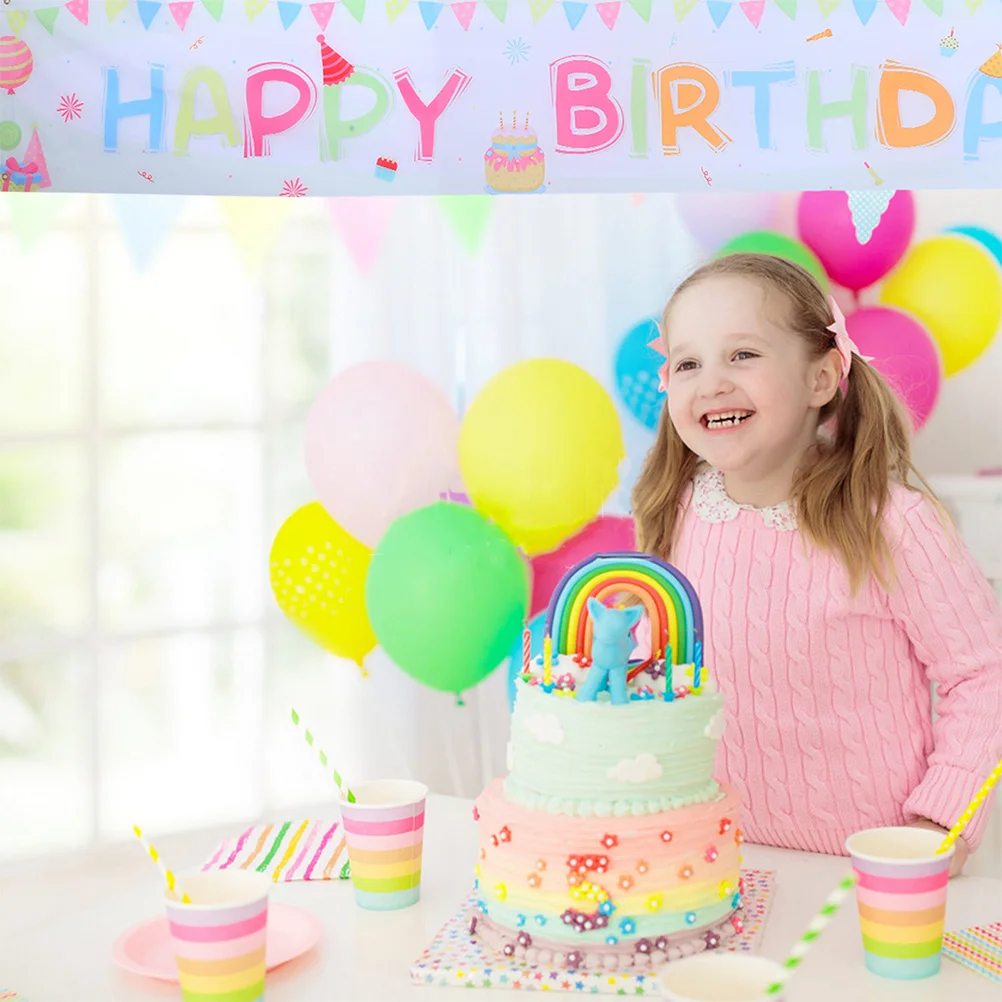 

2Pcs Colorful Birthday Yard Banner Durable Happy Birthday Decoration Backdrop Kids Party Outdoor Indoor Festival