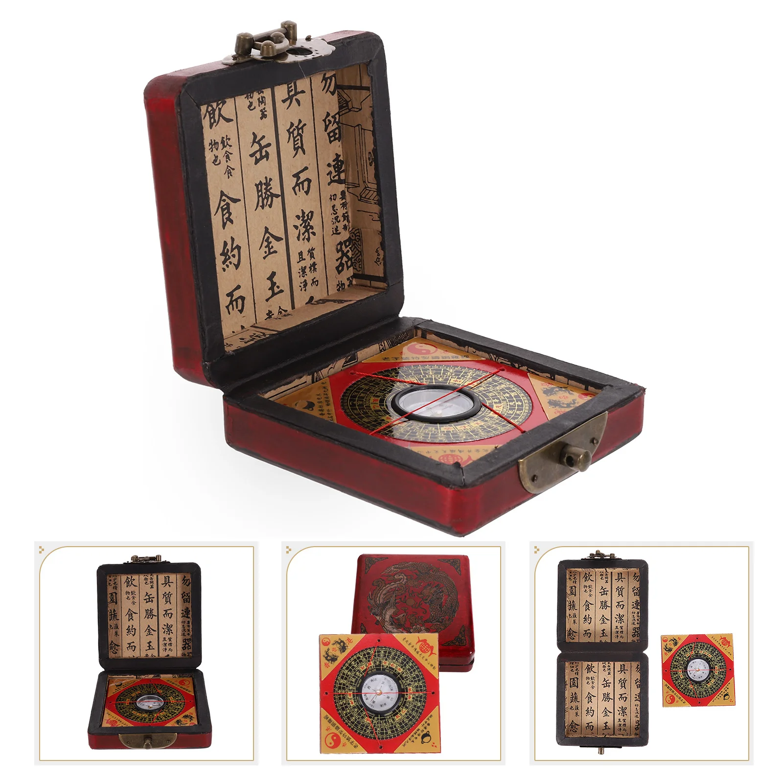 Feng Shui Round Wooden Compass Chinese Luo Pan Traditional Fengshui Geomancer Measuring Instrument Craft Decor