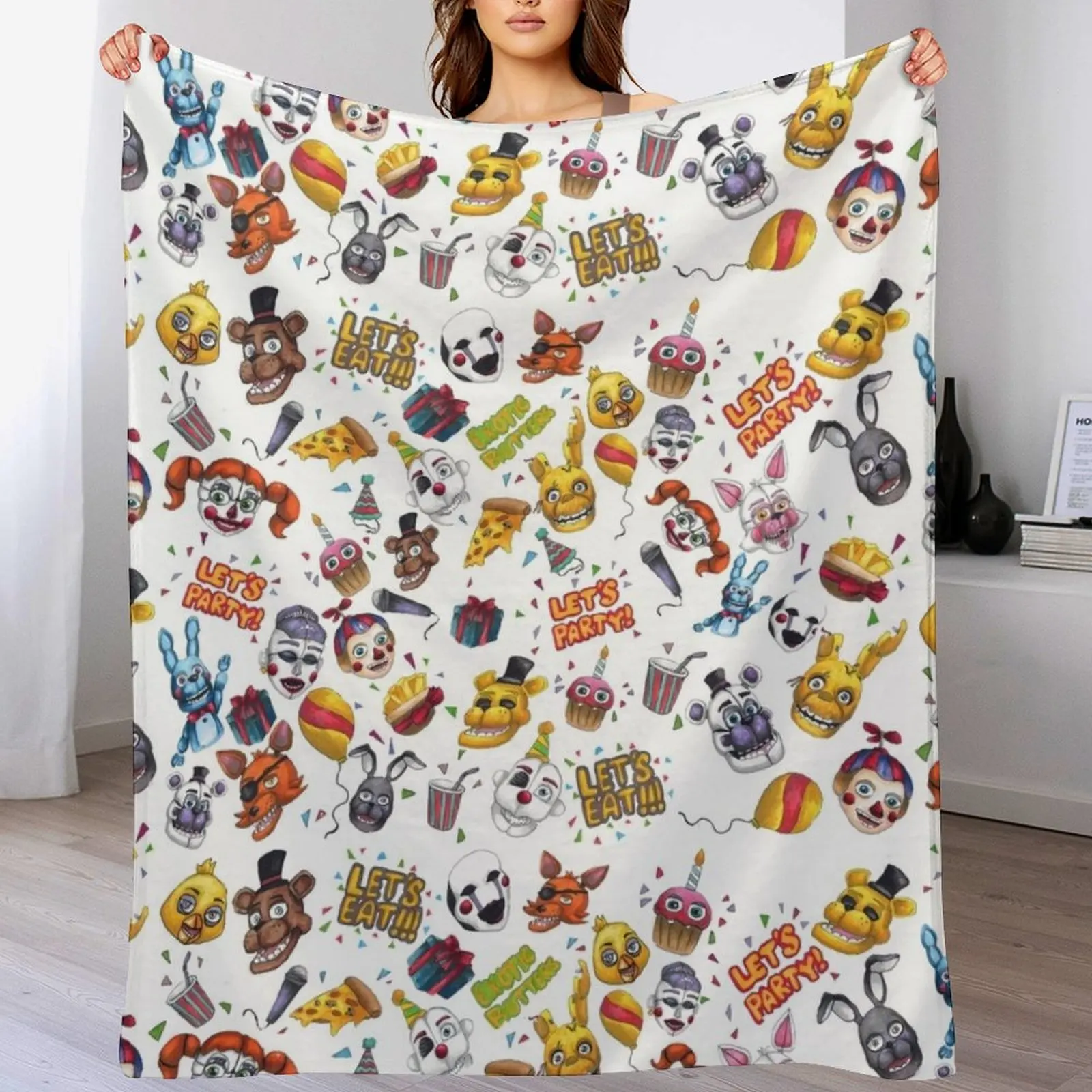 

FNAF - Let's Party Throw Blanket Summer for winter manga Blankets