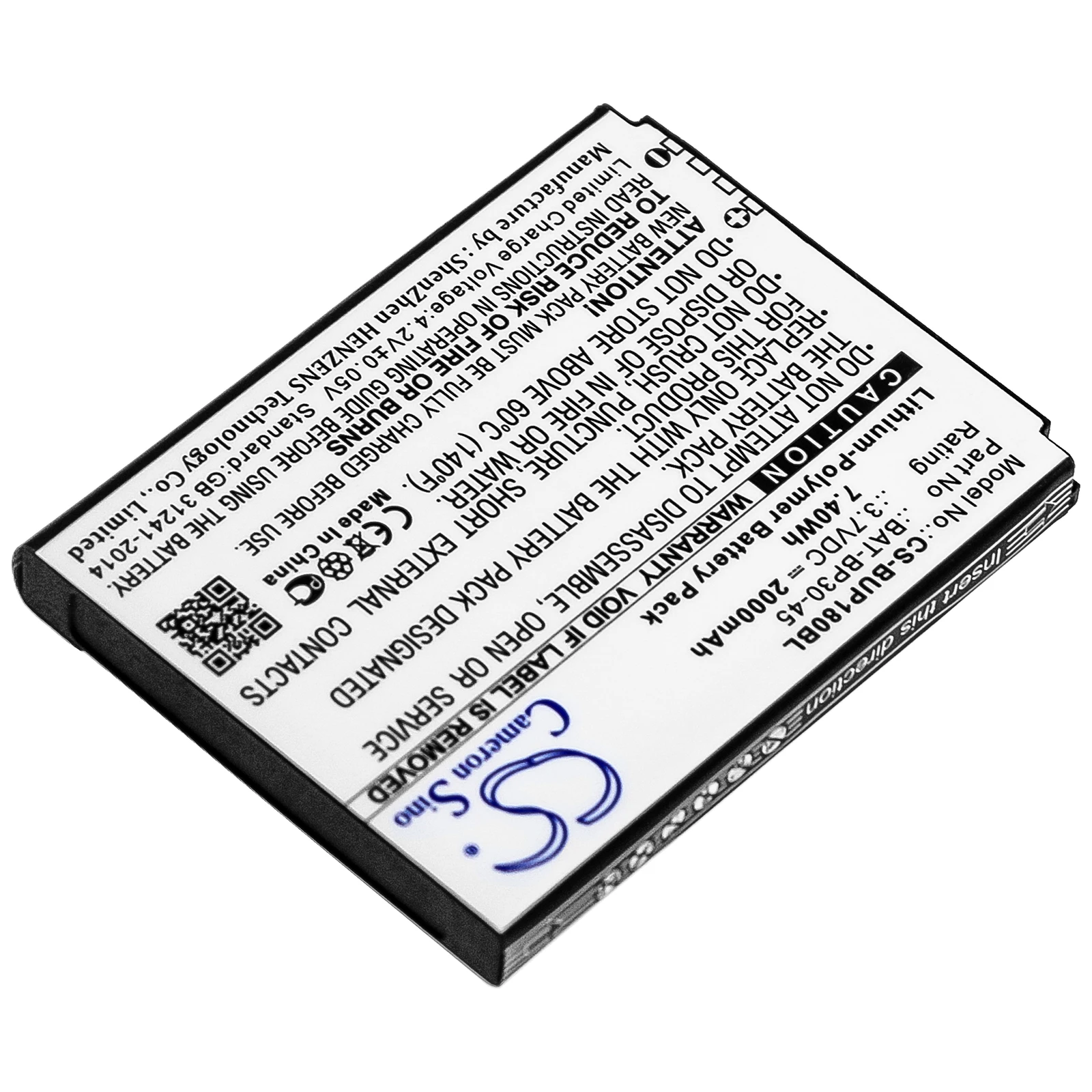 Scanner de codes à barres CS, batterie pour Bluebird BP30 BM180, compatible BAT-BP30-45 2000mAh/7,40 wh CS-BUP180BL li-polymère