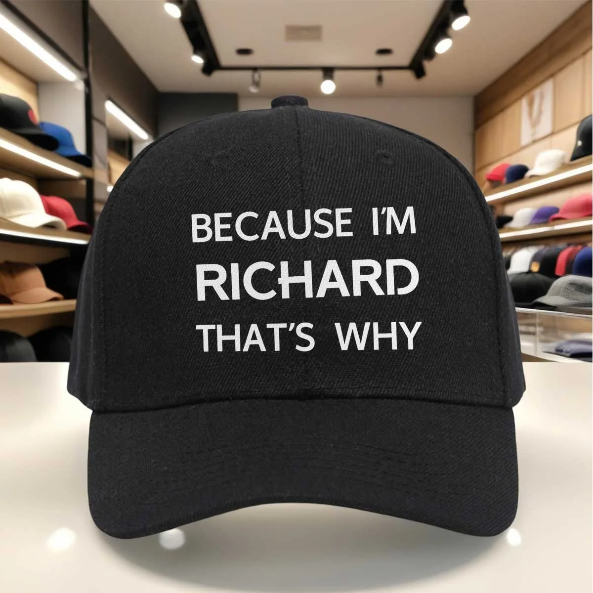 Because I'M Richard That'S Why Baseball Cap, Funny Design, Casual Adjustable Hat for Daily Wear