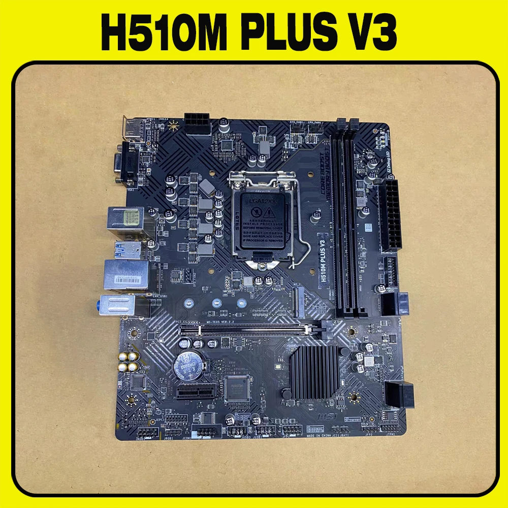 

H510M PLUS V3 For MSI mATX Mainboard Supports LGA 1200 Socket i9-10900K i7-10700K i5-10600K 10400F 2xDDR4 1xM.2 PCIe 3.0