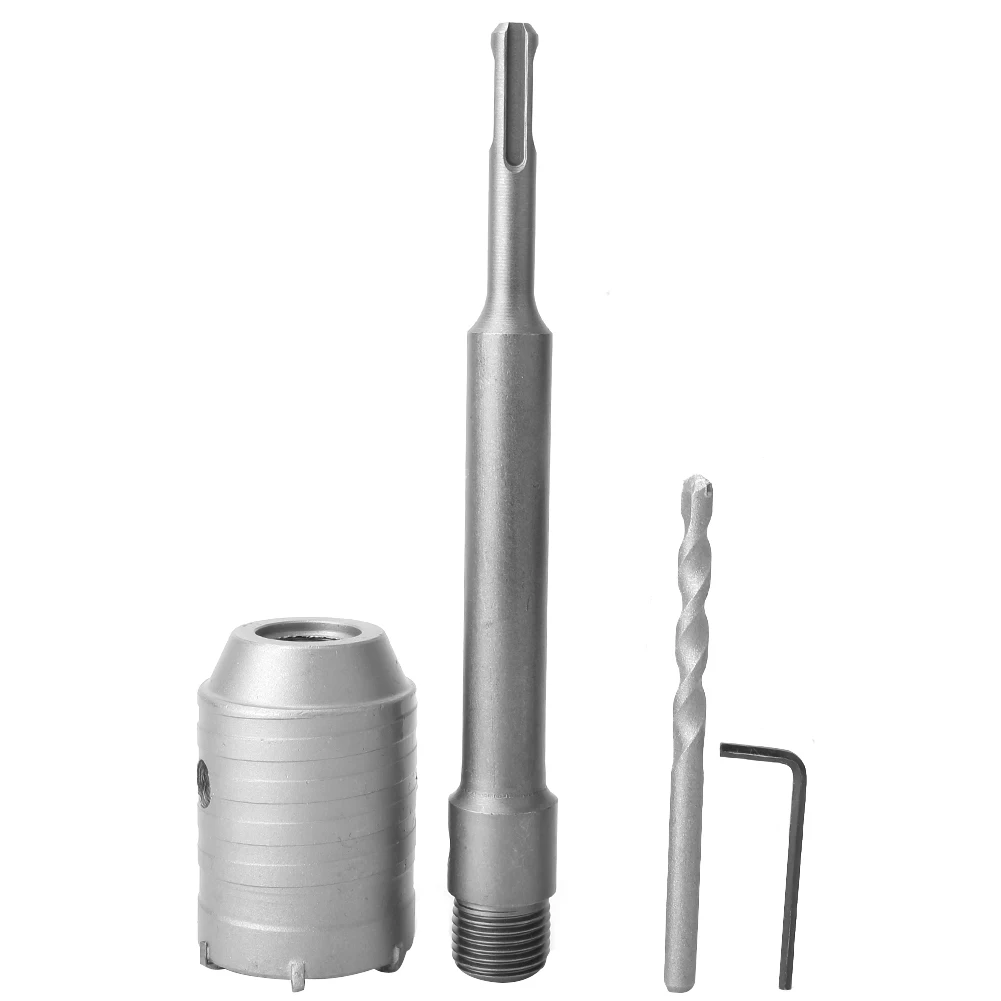 Concrete Cement Stone Saw SDS Shank Concrete Cement Stone Drill Wall Hole Saw Drill Bit with 200mm Rod 50mm Wrench Kit SDS Shank