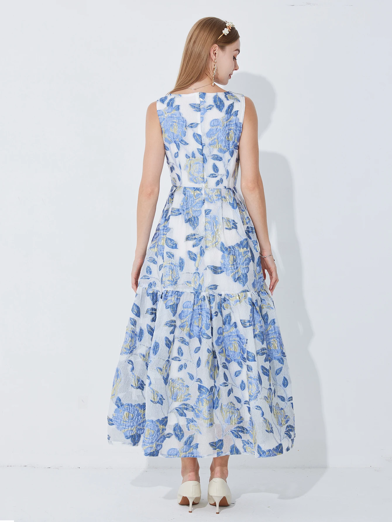 Devchata-花の刺繍が施されたエレガントで豪華なロングドレス,ノースリーブ,自由奔放に生きるスタイル,新しい夏のコレクション