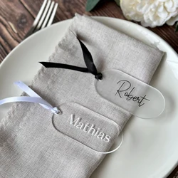 Clear/Frosted Blank Oval Acrylic Wedding Place Names DIY Settings Table Setting Place Card Charms Birthday Bridal Shower Favour