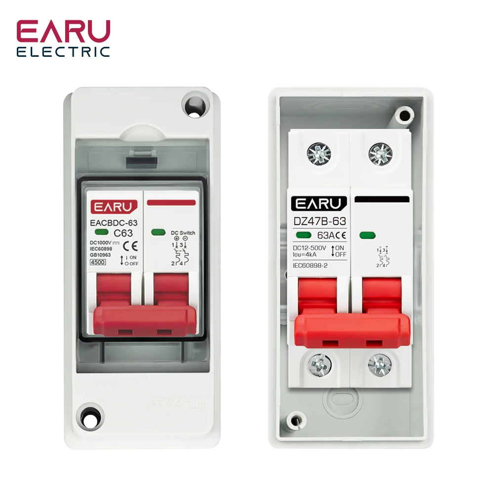 HT-2 Plastic Waterproof IP65 Outdoor Panel Installation Junction Distribution Box with circuit breaker combination MCB DPN DZ47