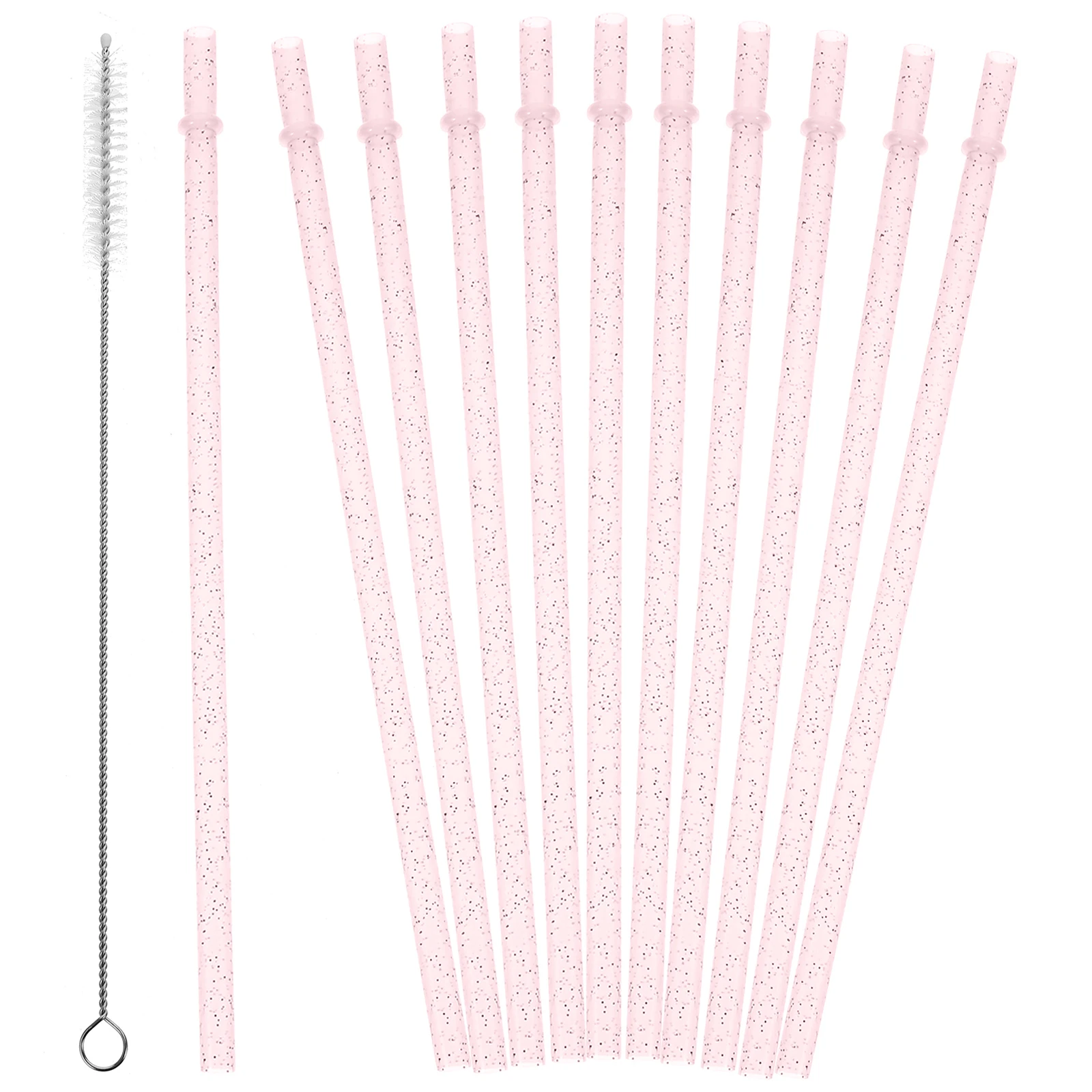 

25pcs Colored Thickened Drinking Party Tumbler Banquet Pink Metallic Juice Straws Straws Set Ring Suitable Cups