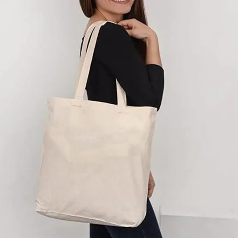 SPE19 Bulk Canvas Tote Bags Wholesale Organic, Natural Color Plain Bags for Decorating