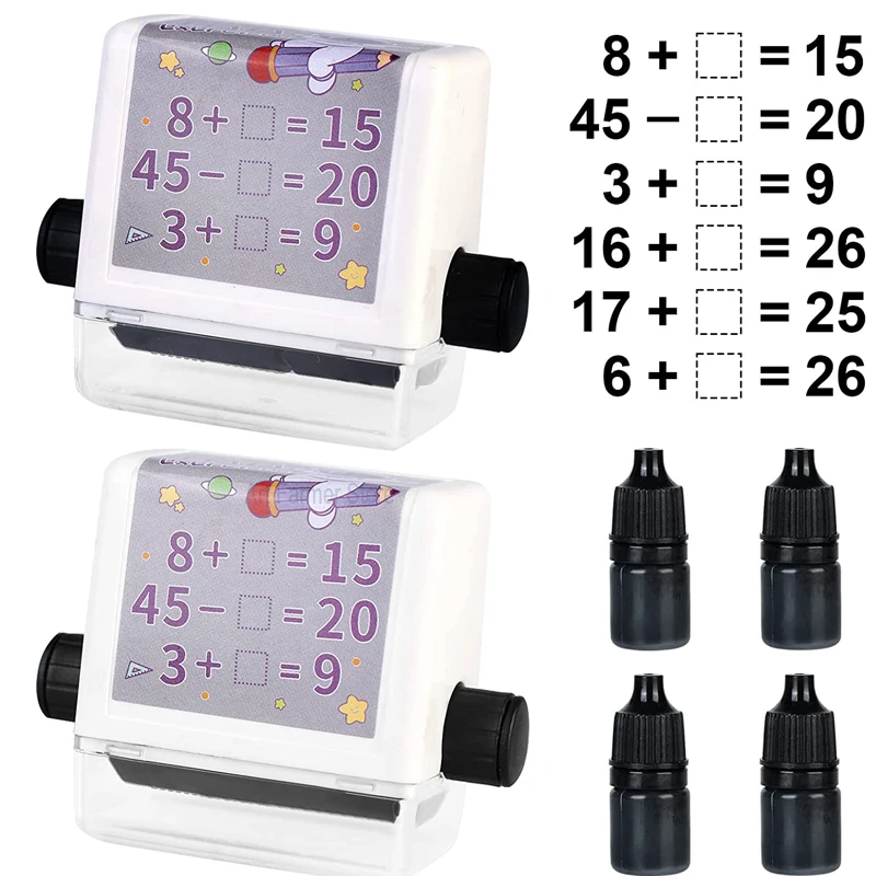Math Teaching Roller Stamp Math Practice Fill in the Blank Questions Math Teaching Stamps Math Stamp Roller for Kids Teachers