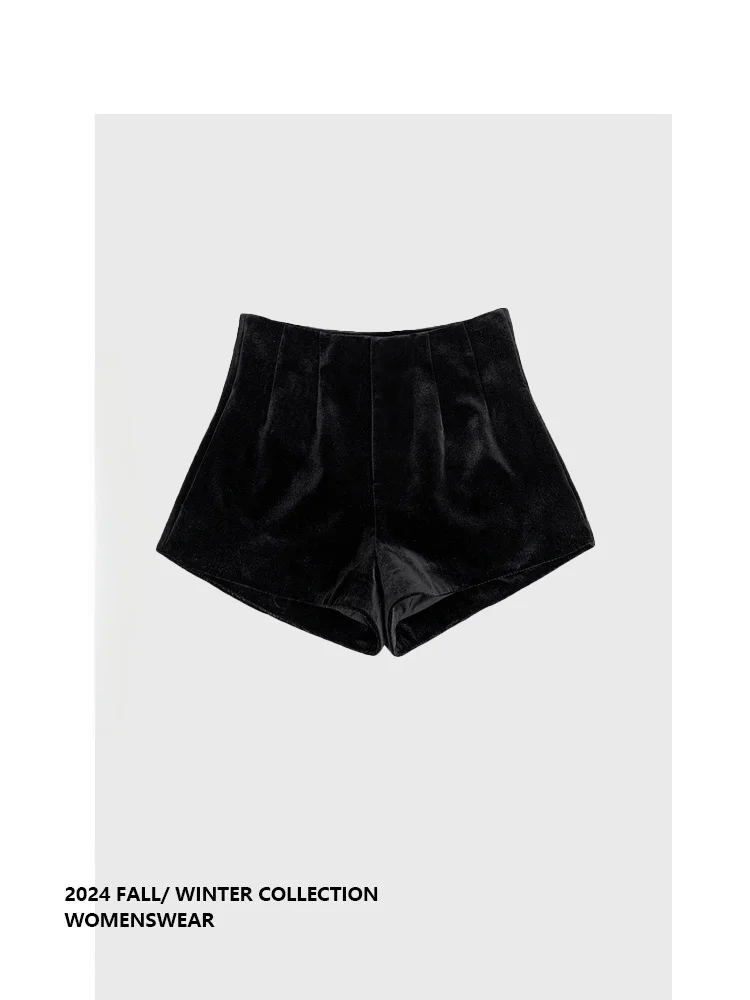 

Forever 2, бархатные женские свободные широкие шорты с высокой талией, черные утягивающие трапециевидные брюки, новинка весны, большие размеры