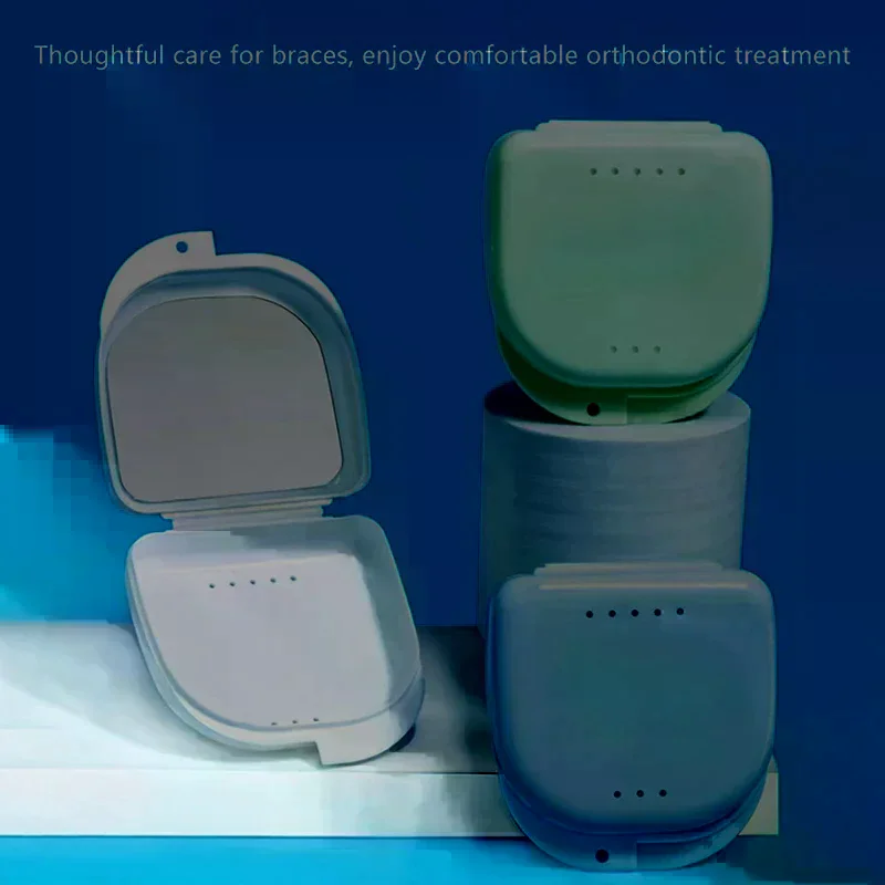 1/5 قطعة صندوق صينية أسنان مع مرآة صندوق التجنيب الأسنان حافظة بلاستيكية حاوية الأسنان صندوق أسنان حافظة واقية للأسنان الكاذبة #4
