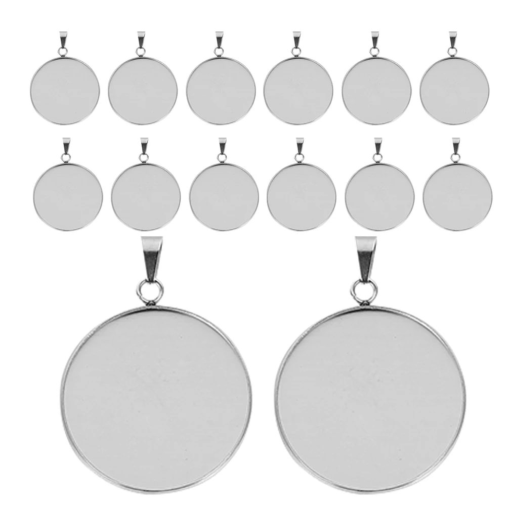 

30 Pcs Time Gem Bottom Holder Diy Base Trays Blank Bezel Pendant Blanks Stainless Steel Crafting Materials Charms