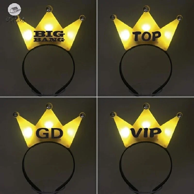 

Bigbang Concert G-Dragon Role Playing Accessories Luminous Headcrown Lamp Head With Fan Support Lamp