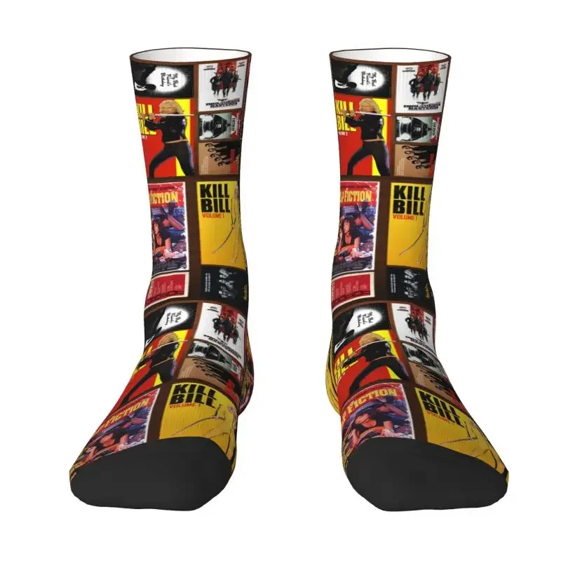 Y2K Quentin Tarantino Movie Collage For Women Men Stretch Summer Autumn Winter Pulp Fiction Kill Bill Crew Socks