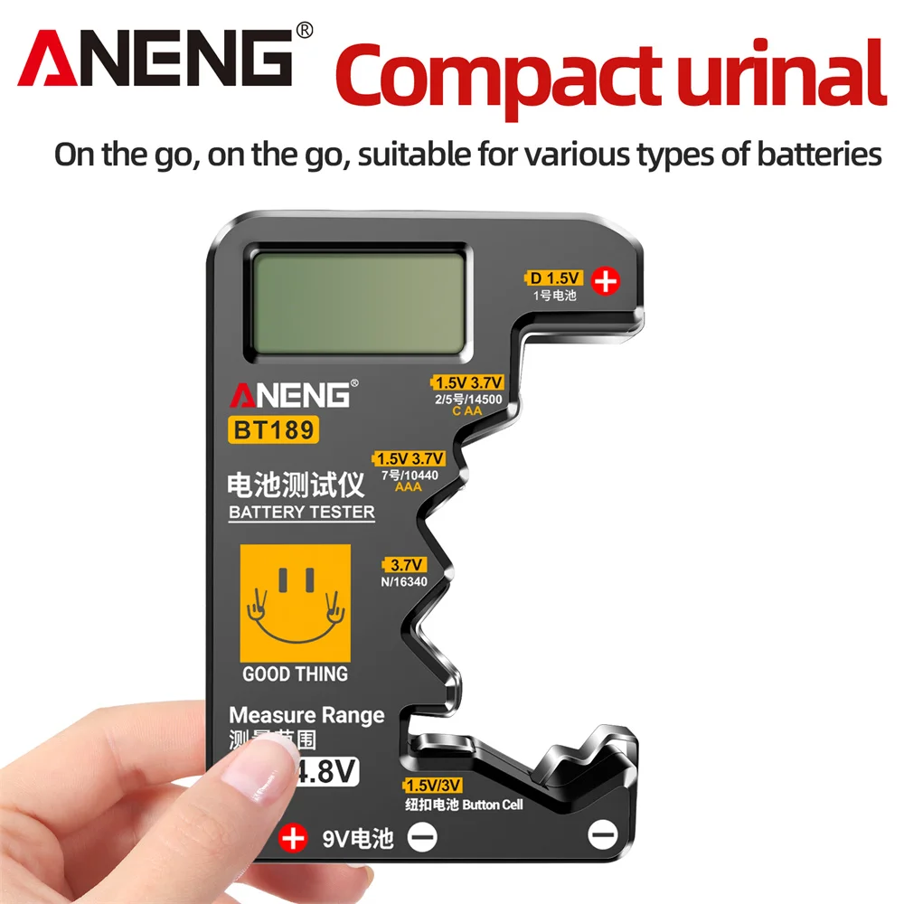 ANENG BT189 Uniwersalny tester baterii do baterii C, AAA, AAA, D, N, 9 V 6F22 1,5 V 3 V Wskaźnik baterii guzikowej Narzędzia elektryczne