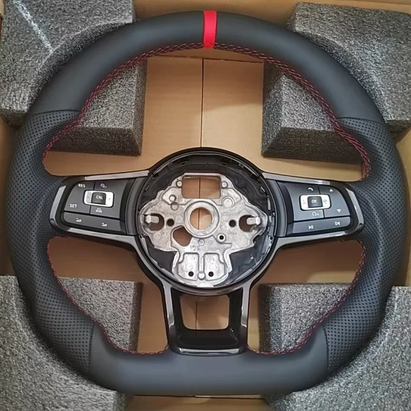 Steering Wheel For Volkswagen Passat Golf 4 5 6 7 8 GTI R MK5 MK6 MK7 MK8 Customized Leather Car Steering Wheel