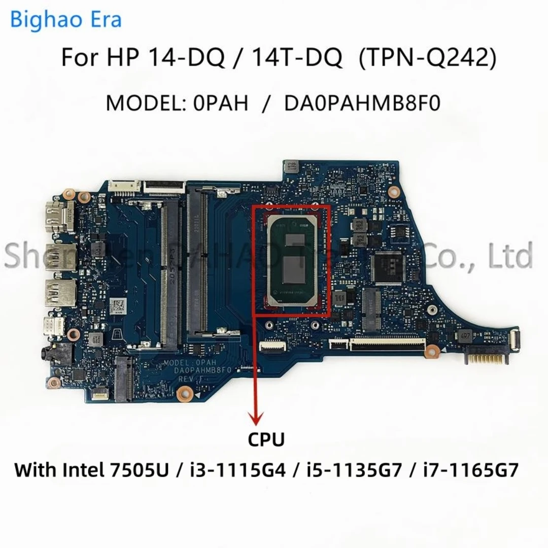 DA0PAHMB8E0 DA0PAHMB8F0 For HP 340S G7 14s-DQ 14s-DR 14-DQ Laptop Motherboard With 7505U i3-1115G4 i5-1135G7 i7-1165G7 CPU