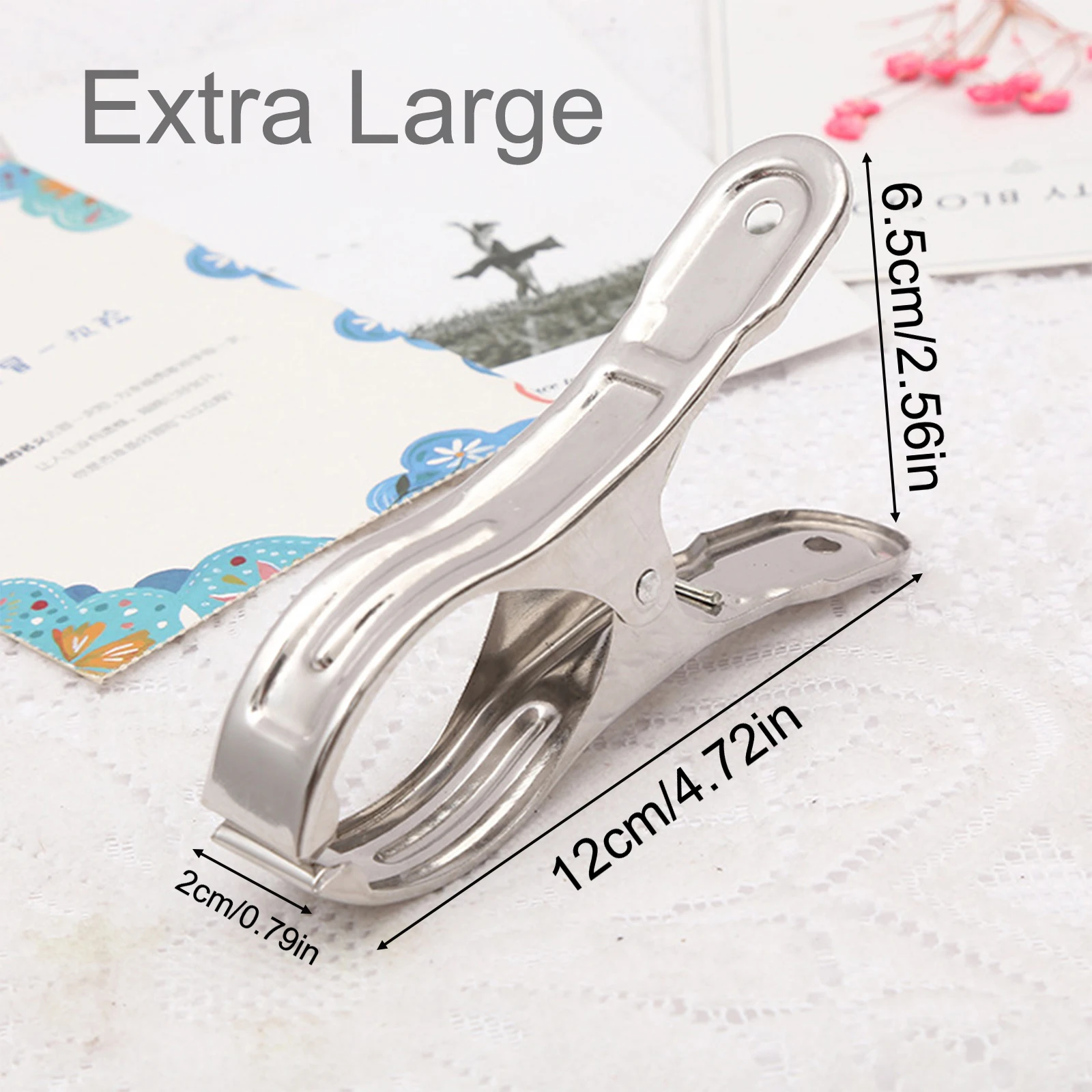 4Pcs Extra Large Stainless Steel Clips Quilt Holder Windproof Clips Large Drying Clips 4.72in*2.56in*0.79in