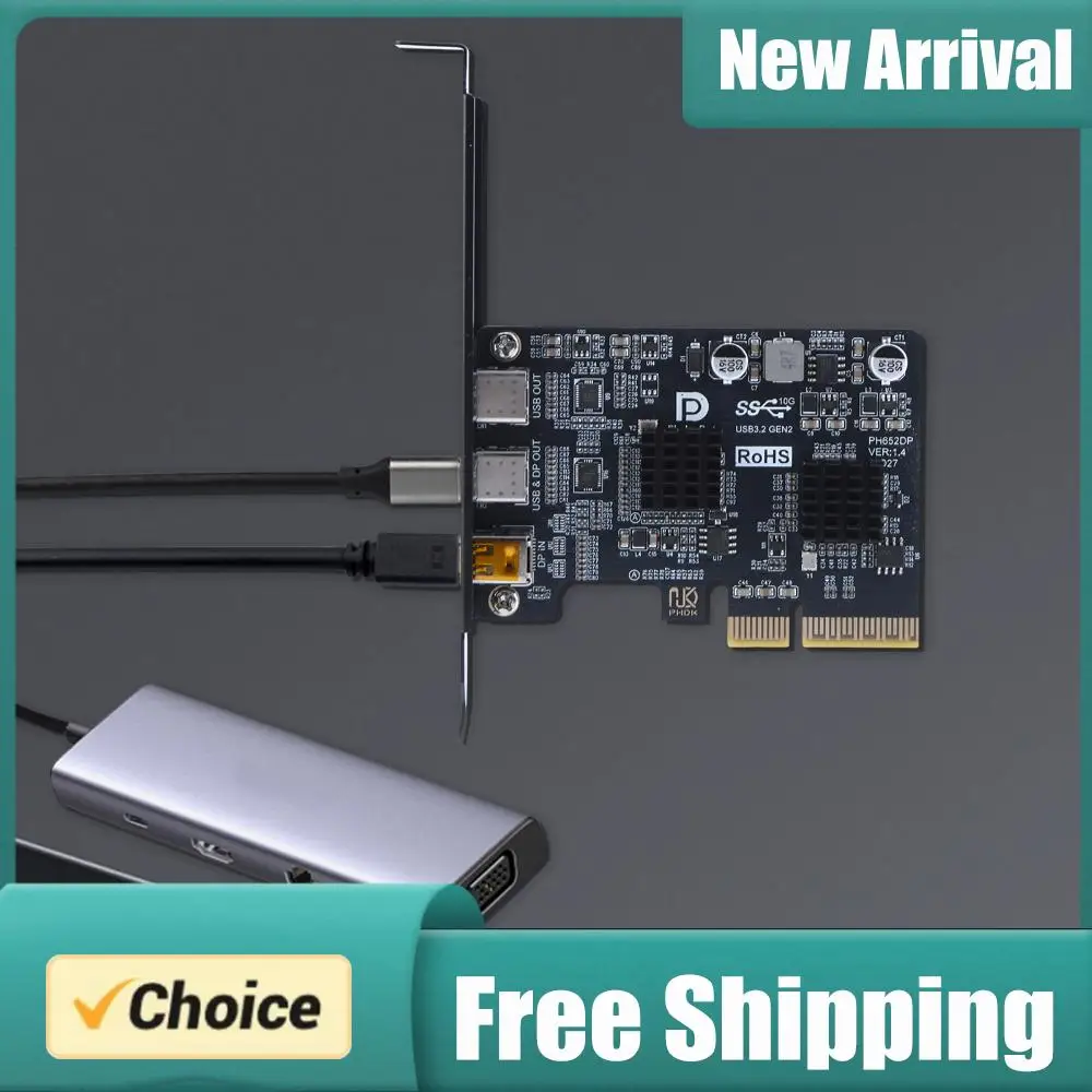 

USB 3.1 10Gbps Gen 2 Expand Card Riser ASM3142 Controller TYPE-C Port Monitor Dock Adapter Cards for Desktop
