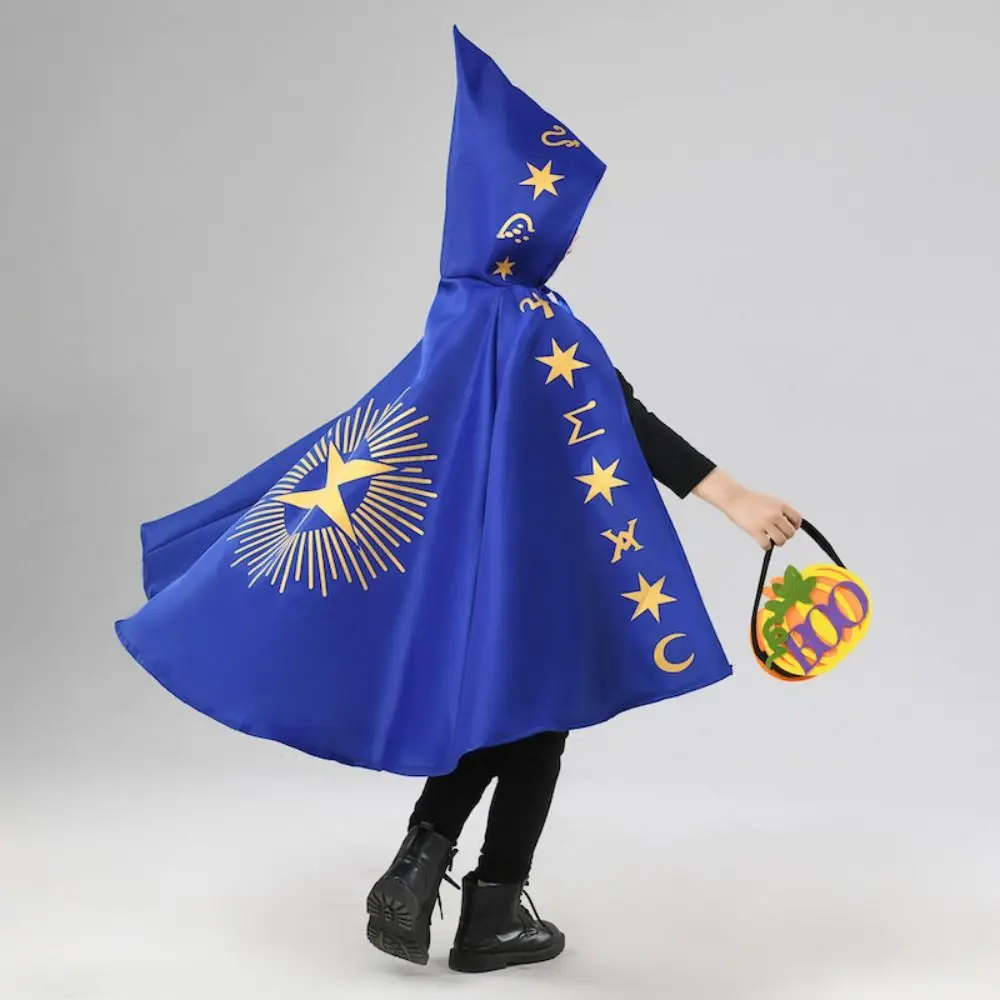 Anime Childern Halloween Costumes Hoodie Wizard Kids Witches Robes Performance Outfit with Hat Halloween Cosplay Cape Carnival