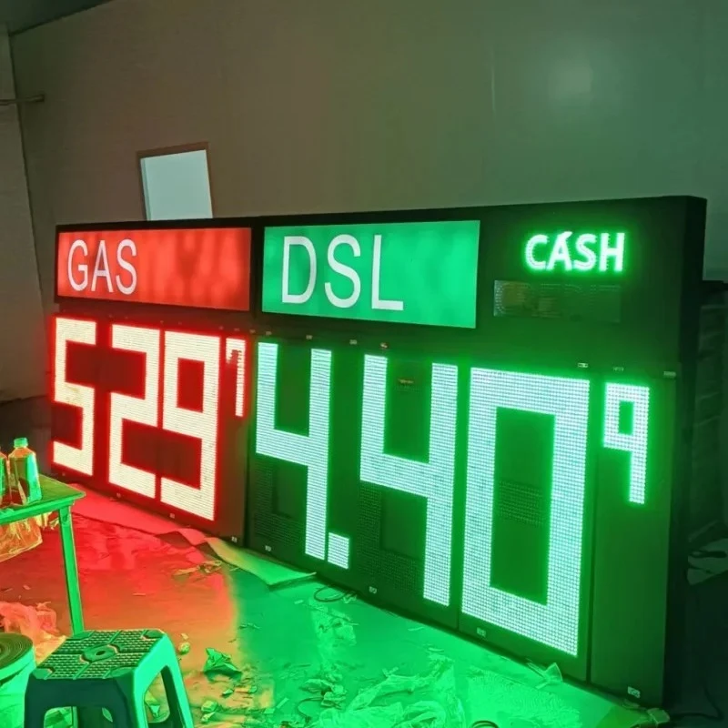Display del prezzo della stazione di benzina LED di grandi dimensioni 36''-48'' 7 segmenti rosso verde 8.889/10