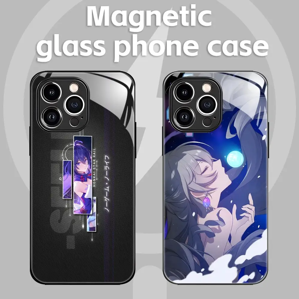 Чехол для телефона Honkai Star Rail Seele для iPhone 17 16 15 14 13 12 11 X XR XS 8 Plus Mini Pro Max Стеклянный магнитный чехол