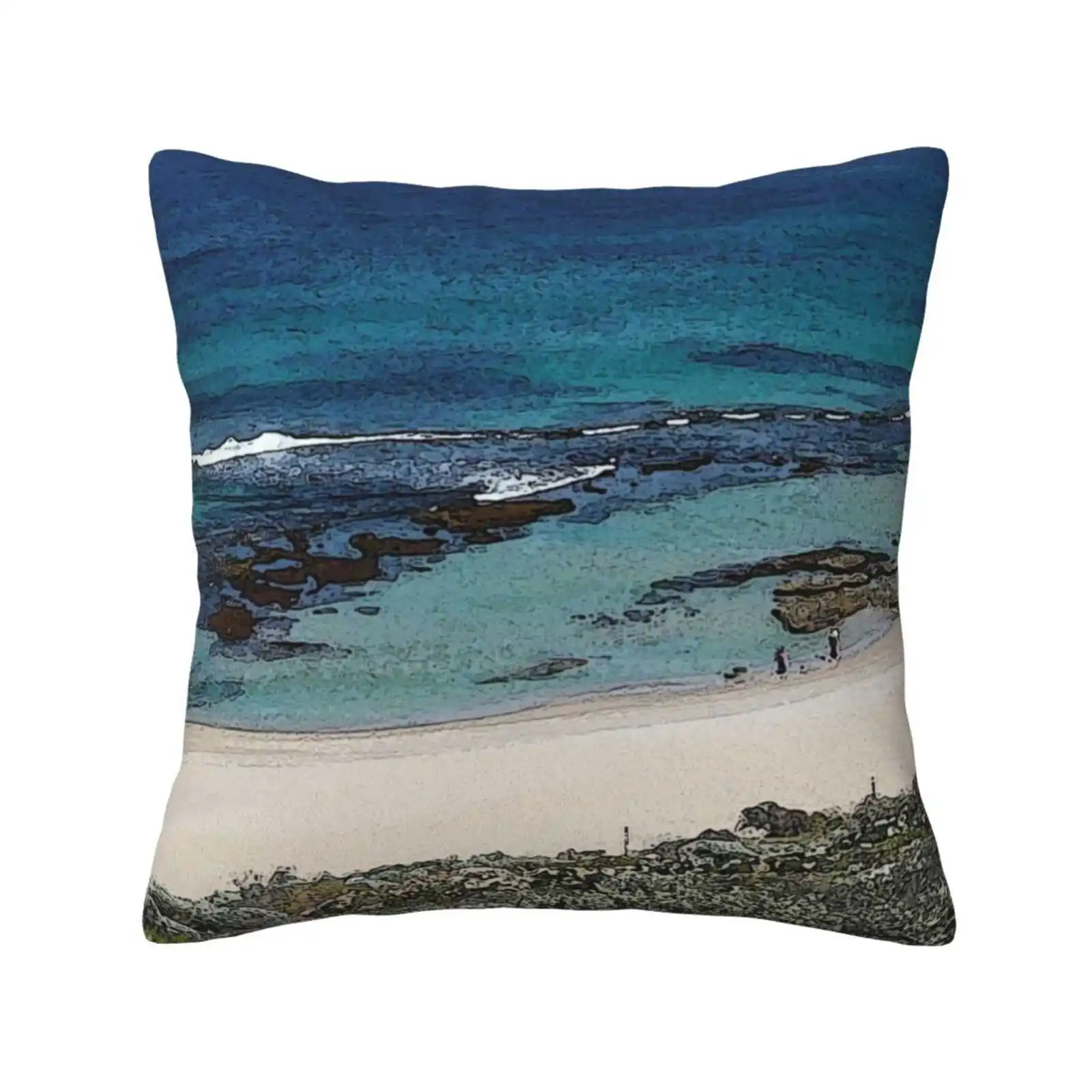 Mousetraps Reef At Yallingup Throw Cushion Pillow Cover Australia Reef Blue Ocean Surf Spots