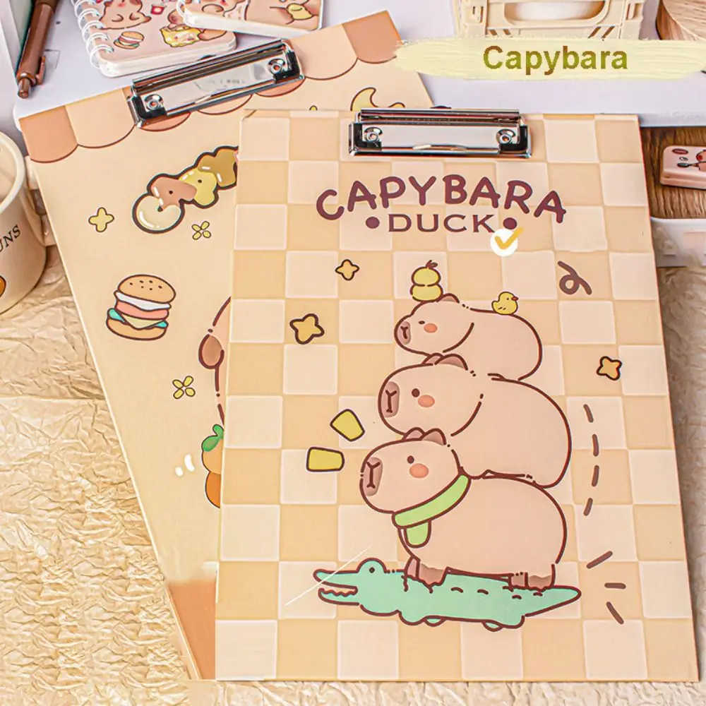 Cute Capybara A4 Folder Board Paper Cartoon Clipboard School Supplies Multifunctional Writing Board Students