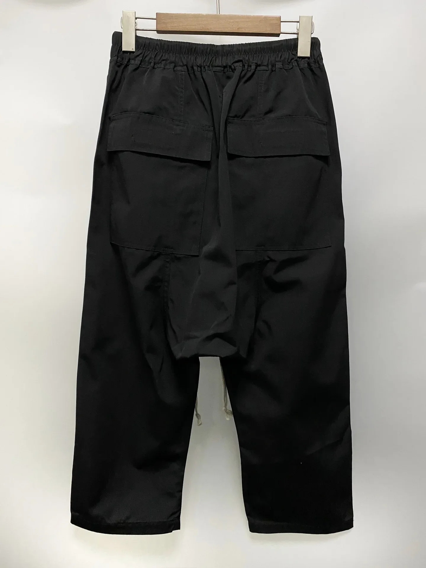 Men Cargo Harem Calf-Length Pants Gothic Men's Casual Summer Cross Lightweight Solid Loose Black Short Size XL