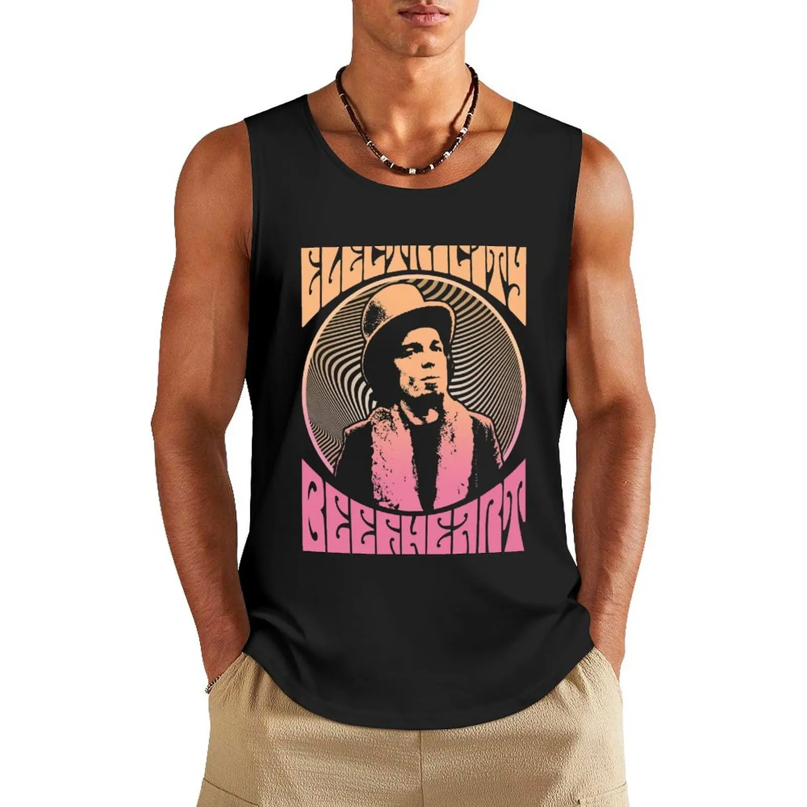 

Captain Beefheart Psychedelic Rock Tank Top muscular man anime gym basketball