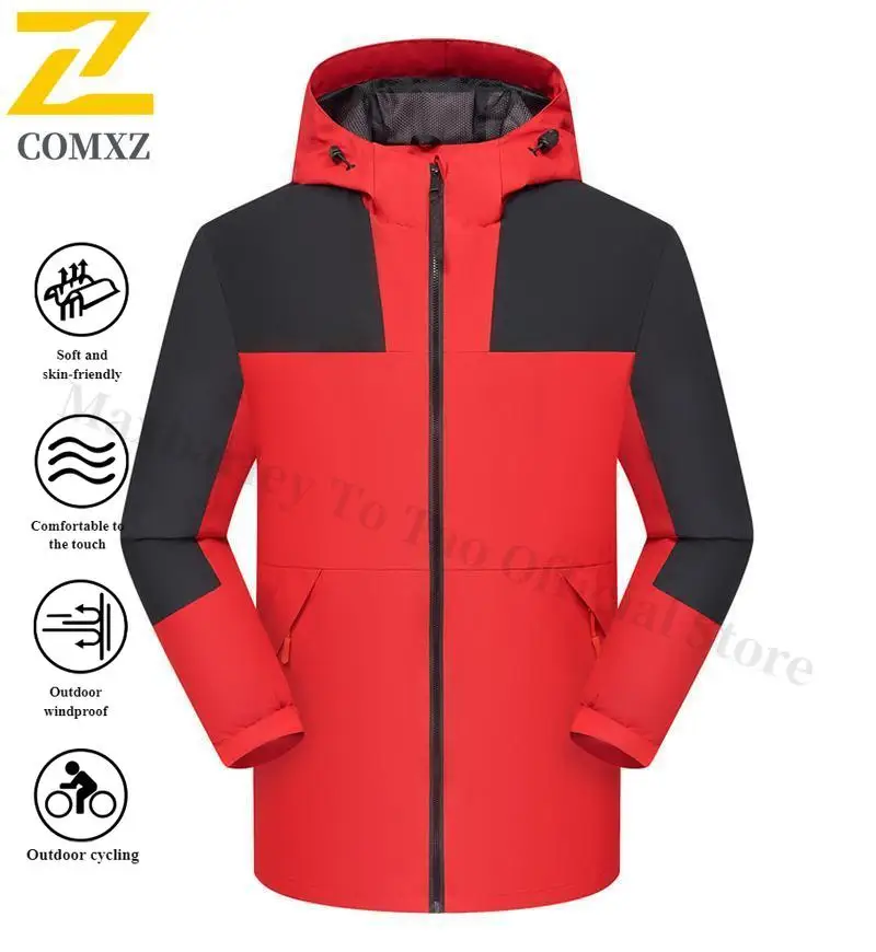 

EiAO Windbreaker Couple's Colorblock Waterproof windproof Lightweight Outdoor Jacket for Hiking Camping Fishing Trendy Hood 2025