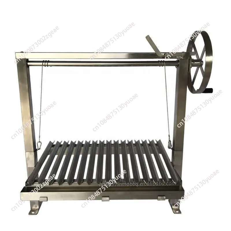 Kit de parrilla argentina para barbacoa de carbón integrada para asar a la madera o al carbón