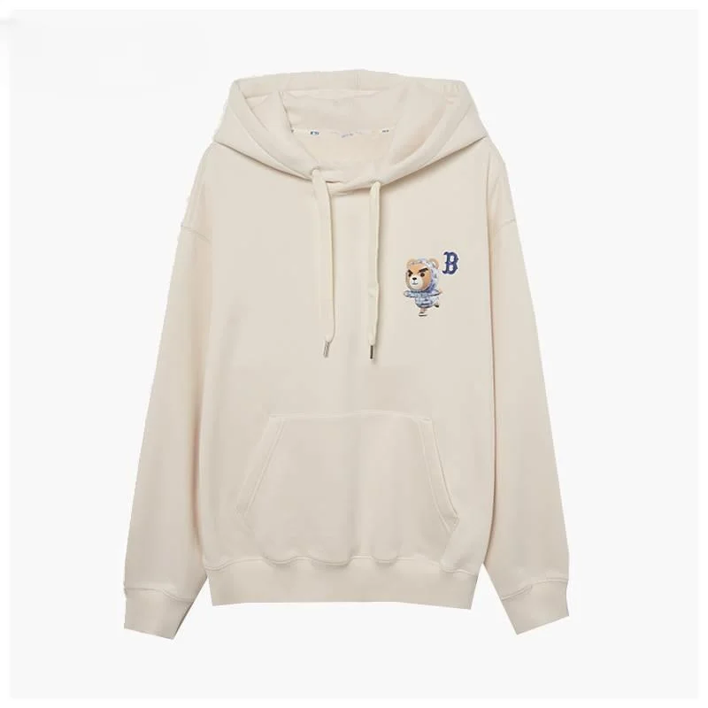 

New Cotton Women's Casual Hoodie Frown Bear Print Sweater Print Fashion Fleece Loose Jumper Men's and Women's Street Top