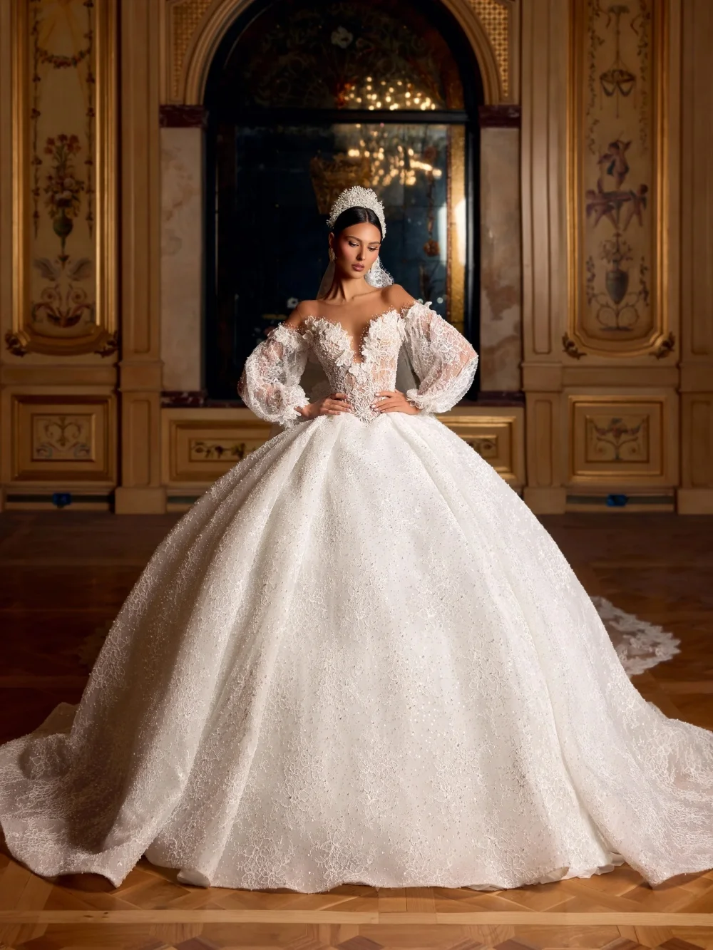 Captivating Beaded Princess Long Wedding Dress 3D Floral Dreamy Bridal Gown 2026 New Customized Luxury Modest Dresses For Bride