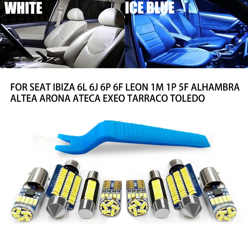 

For Seat Ibiza 6L 6J 6P 6F Leon 1M 1P 5F Alhambra Altea Arona Ateca Exeo Tarraco Toledo Accessories Interior LED Light Canbus