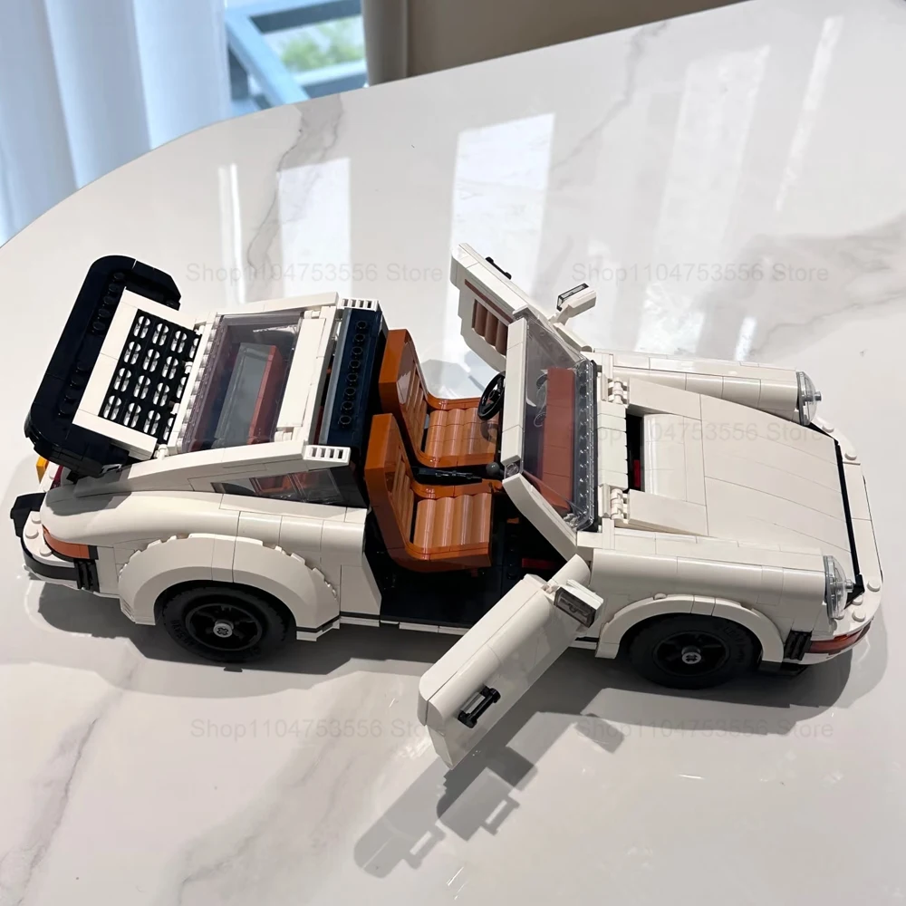 기술적인 복고풍 자동차 모델 빌딩 블록 세트 2in1 레이싱 클래식 모델 1458PCS 키트 성인 및 청소년 장난감 크리스마스 선물