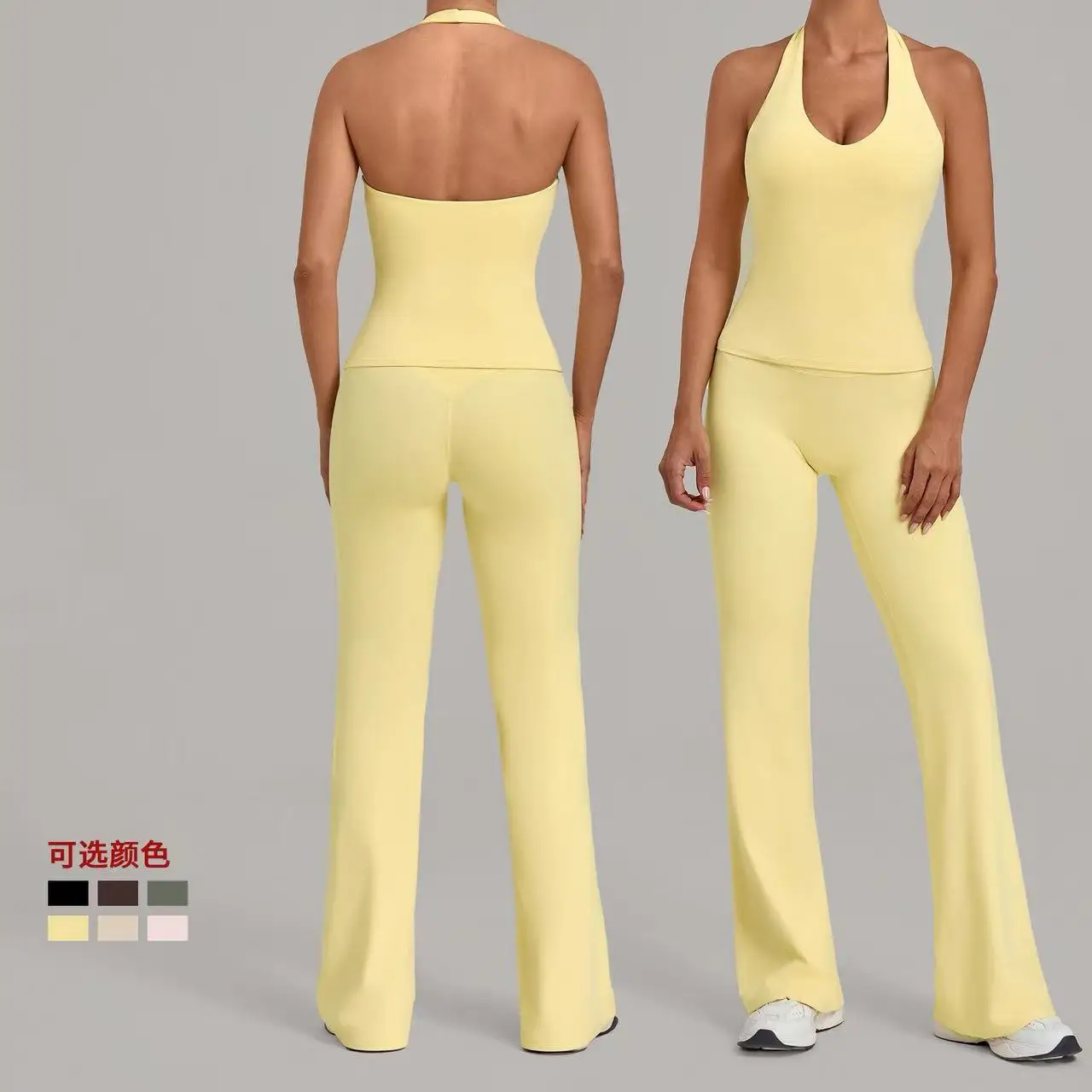 2-個ヨガセットシームレストラックスーツ女性フィットネス衣装女性トレーニング服ランニングヨガベストレギンススポーツスーツジム服