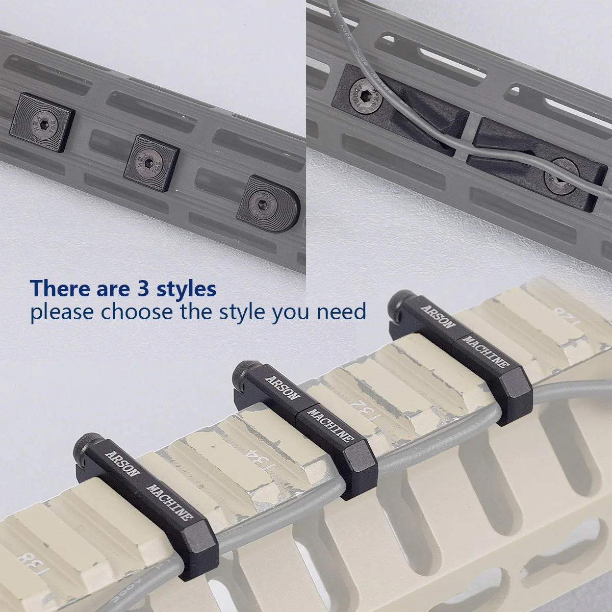 3Pcs/set Tactical Metal Cable Management MLOK Cable Wire Guide Clip for Sotac M300 M600 PEQ Gun Flashlight Switch Cable Clip