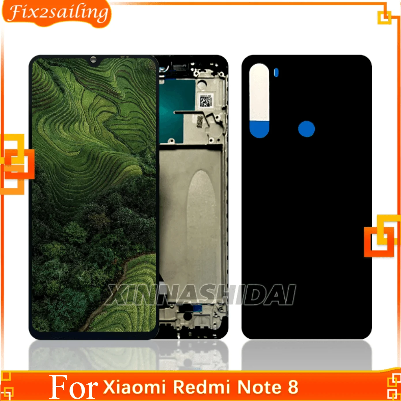 

High Quality LCD Display For Xiaomi Redmi Note 8 LCD Display Touch Screen Frame Battey Cover Housing Digitizer Assembly