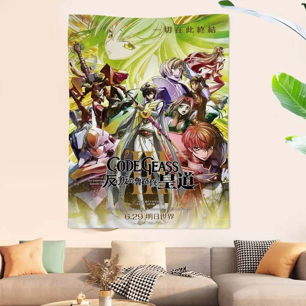 Japanese Code Geass Wall Tapestry Hanging Tarot Hippie Wall Rugs Dorm Wall Hanging Sheets