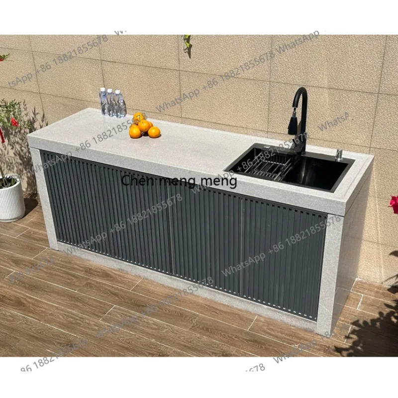 Courtyard Outdoor Island Platform Work Outdoor Operator Granite Wash Table Integrated Pool Cabinet Villa Garden Vegetabl